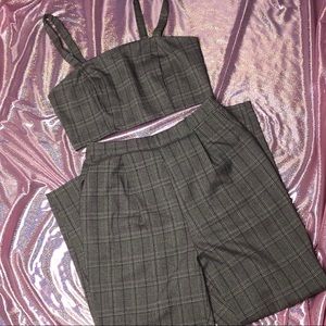 Grey Plaid Two Piece Set ✨